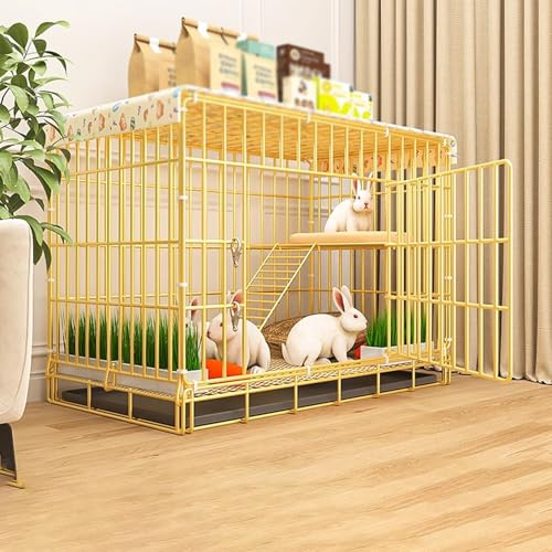 Hundekäfig Indoor Kaninchenkäfig Faltbar Leicht zu Reinigen Outdoor Metall Stall Stabiler Meerschweinchenkäfig mit Kotschale Fußpolster