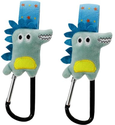 Gancho para Cochecito Azul 2 Piezas de Acero Inoxidable y Webbing