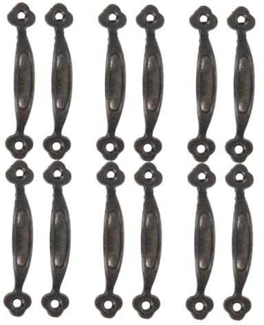 Yardenfun 12 Pezzi Maniglie per Cassetti Vintage in Lega di Zinco Anticato Pomelli Rustici per Mobili e Cassettiere in Stile Country Ferramenta per Mobili Presa Comoda e Installazione