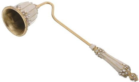 Ipetboom Spegnicandela retrò in Metallo Smaltato con Manico Lungo Estintore per Candele con Intarsio di Perla e Strass Accessorio Decorativo per Casa e Feste Design Ergonomico Antifumo