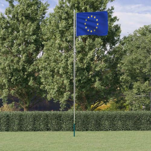 Asta e Bandiera Europa 6,23 m Alluminio,Bandiere e maniche a vento-3147114