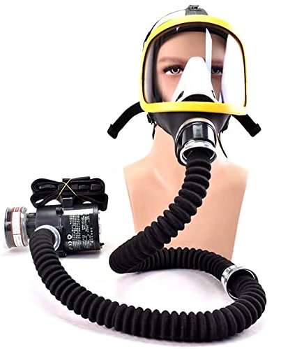 Electric Supplied Air Respirator System with Breathing Tube, Adjustable Full Face Mask for Enhanced Breathing Protection