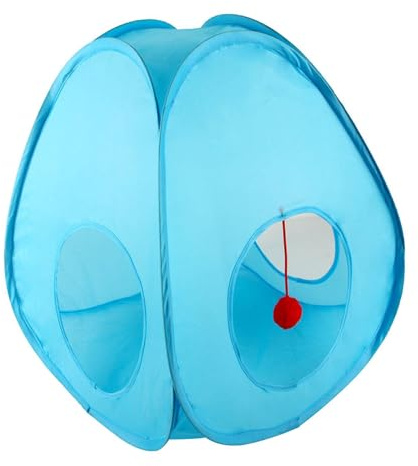 Ailan Tenda a tunnel per gatti con palla di peluche, giocattoli interattivi, dimensioni per gattini, gioco pieghevole, centro attività per feste e festival, piegata con palla di peluche, inseguitore