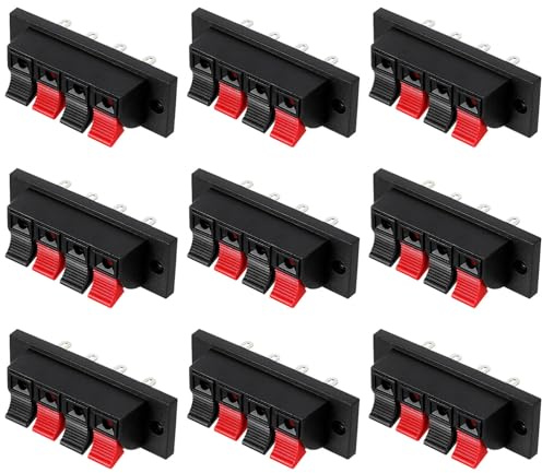 UKCOCO Connettori Ferro e Subwoofer Plastica Semplice per Installazione in 10 Pezzi, Morsettiera Vite Collegamento Struttura Casse Acustiche Cavi Altoparlante Audio