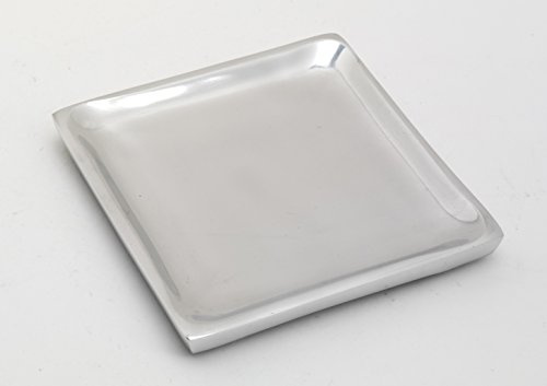 Piattino, Larghezza 9 cm, Lunghezza 9 cm, Alluminio, Soldi, lucidato, Piazza