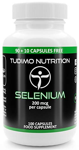 Selen 200µg Hochdosiert Kapseln - 100 Stück (3+ Monatsvorrat) an Schnell Auflösende Tabletten, mit je 200 mcg an Hochwertigem Selenomethionin Pulver (Selenium Supplement)