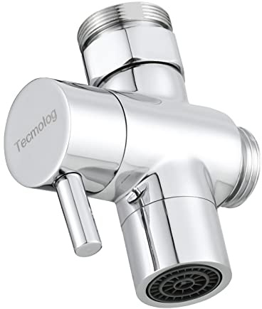 Tecmolog Latón Desviador de Grifos Lavabos 22mm Adaptador Manguera Grifo Conector para Grifo Cocina Cromo, SBA021C