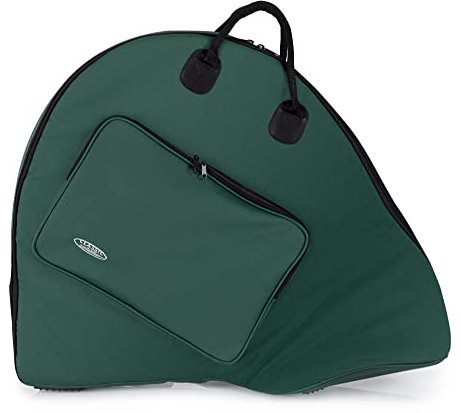 Classic Cantabile PHT-1 Tasche für Parforcehorn - Softbag für einwindige Hörner - große Außentasche - abnehmbare Rucksackgurte - grün