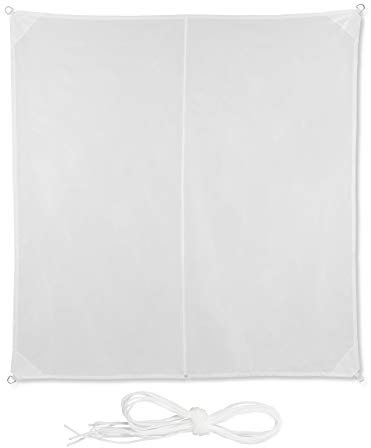 relaxdays Tenda a Vela Quadrata, Impermeabile, Anti UV, con Corde di Supporto, Terrazza e Giardino, LxP: 3x3 m, Bianca, x 3 m