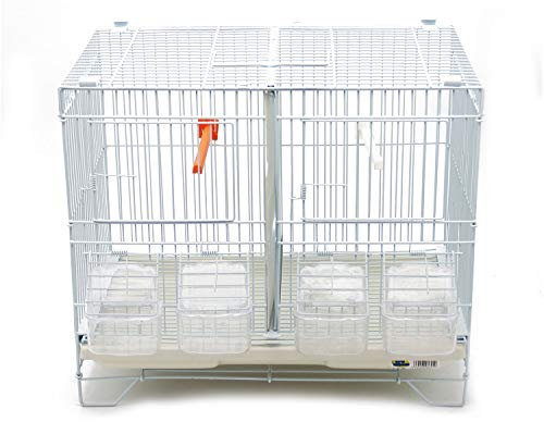 BPS BPS-1304 Brutkäfig für Vögel mit Futternapf, Tränke, Springschale, Größe M/L (M: 40 x 27 x 35 cm)