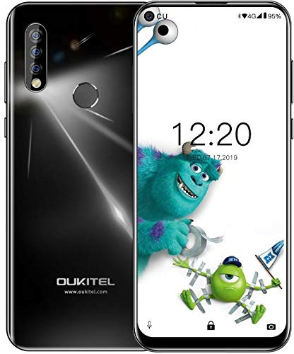 OUKITEL C17 Pro (2019) Android 9.0 4G Smartphone ohne Vertrag - 6,35 Zoll Sackloch Vollbild, 4GB + 64GB(256GB Erweiterbar), Helio P23 Octa Core Dual-SIM Handy, 13 MP Kamera, 3900mAh Akku, Schwarz