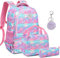 Meisohua Rucksack Mädchen Teenager Schulrucksack Damen Schultasche Rucksack Schule Teenager Mädchen Meerjungfrau Rucksack mit Handtasche Tasche und Lunch Bag Blau