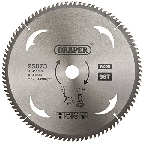 Draper 25873 TCT cirkelsågblad för trä, 315 x 30 mm, 96T