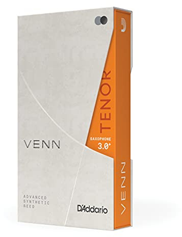 D'Addario VENN G2 Synthetic Tenor Sax Reeds - Tenor Saxophone Reeds with Advanced Synthetic Reed Construction of Polymer Fibers, Resin, Natural Cane - Strength 3.0+