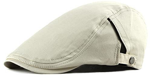 QBQZXAOSOWH Barett Cap Flache Kappe Einfarbige Ballonmützen Aus Baumwolle Mit Flacher Schirmmütze Für Männer Und Frauen Baskenmützen 55–60 cm Beige