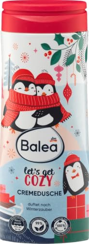 Balea Duschgel Let’s get cozy Cremedusche mit Duft nach Marzipan, Lebkuchen, Weihnachten & Winterzauber, Hautverträglichkeit dermatologisch bestätigt, pH-hautneutral, vegan, Weihnachtsduschgel, 300 ml