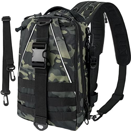 THKFISH Angeltasche 10L Angelrucksack mit Rutenhalter Wanderrucksäcke mit abnehmbarem Schultergurt Trekkingrucksäcke zum Angeln Camping Wandern,für 3 * 3600 Angelkoffer ANYECAMO