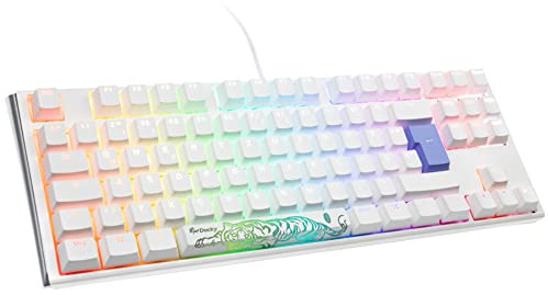 Ducky One 3 Classic Pure White TKL Gaming Tastatur RGB LED - MX-Brown Clavier USB Allemand Blanc