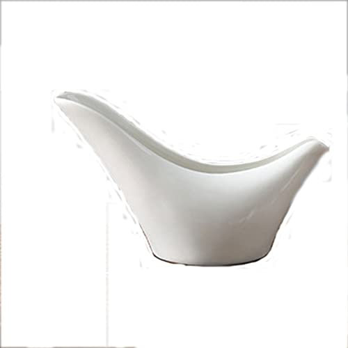 BNNP Easy Pour Gravy Sauce Boat Gravy Boats Milk Jugs Beef Steak Juice Bucket Sauce Container Plate Tableware Coffee Accessories for Serving Salad Dressing, Broth, Black Pepper (Size : L)