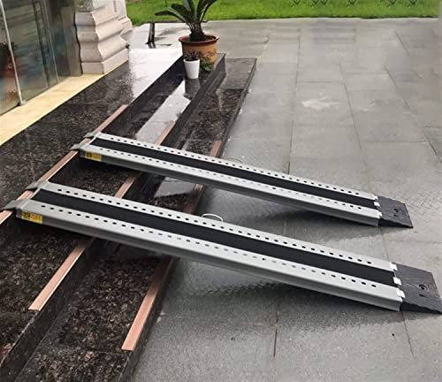 Rollstuhlrampe, tragbare, rutschfeste Schwellenrampe für Stufen, Treppen, Türen, Roller, Schwerlast-Stahlrampe, 660 lbs Kapazität (Größe: 120 cm/4 Fuß)
