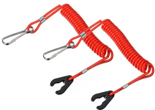 Greluma 2PCS Longe de clé d'interrupteur d'arrêt de moteur de bateau, cordon d'attache d'arrêt d'urgence de moteur pour l'arrêt d'urgence du moteur, sécurité cruciale du moteur hors-bord pour Yamaha