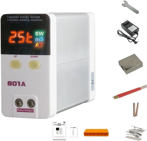 CHRISK Saldatore a Punti Portatile di impulso, 801A Saldatore a Punti a Batteria, saldatrice di batterie al Litio, Penna di Saldatura a Mano Fai da Te della Batteria al Litio