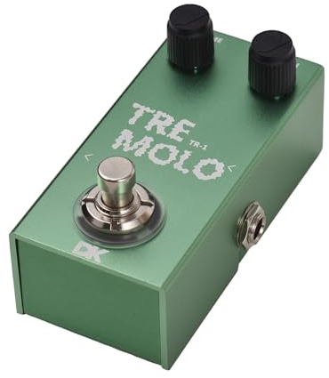 HUIOP Guitar Tremolo Pedal Electric Guitar Effects Pedal True Bypass DC-metallhölje 9 V 6,35 mm Input/Output Gränssnitt Mini Gitarr Tremolo Effector, Tremolo Effector för Mini
