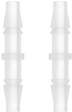 sourcing map 2 Piezas Conector de Manguera de Plástico Adaptador de Conexión de Manguera de Barb de 3/16 x 3/16 para Manguera de Combustible Gas Líquido y Aire