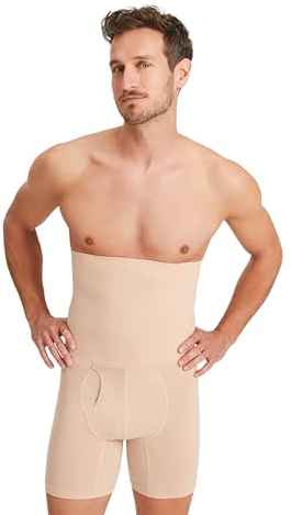 FINN Shapewear Herren Hose – Seamless Body Shaper Boxershorts mit Bauchweg Effekt – Nahtlose Kompressionshose & Mieder – Figurformende Unterhose mit starker Kompression Nude XXL
