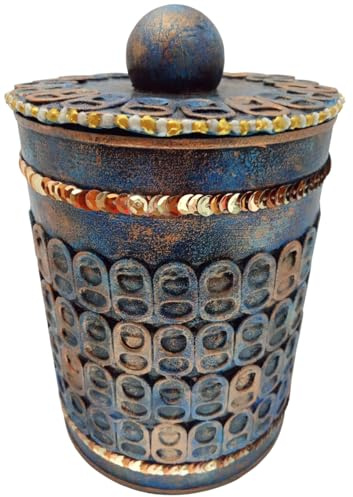Lata o bote reciclado decorado efecto bronce antiguo