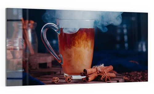DEQORI Glas-Magnettafel | 100x50 cm cm groß | Motiv Kaffeekunst Aura | Memo-Board aus Glas | Magnetboard inkl. Magnete, Stift & Tuch für Küche & Büro | Tafel magnetisch & beschreibbar