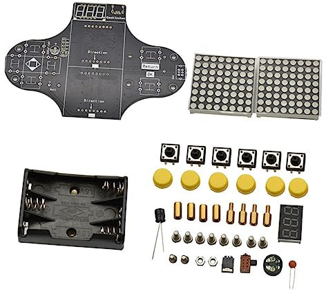 KOMBIUDA DIY Spielekonsole Löten Bausatz Mit USB Batteriebetrieb Programmierbares Elektronik Kit Für Einfache Montage Vorinstallierte Spiele Großes Steuerfeld Für Mehr Spielkomfort