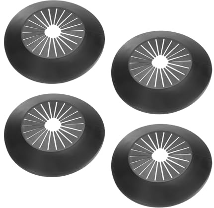 PATIKIL Water Pipe Cover Decoration Fit 1.18-2.17(30-55mm), 4 Pcs Flange Water Pipe PP Plastic Escutcheon Plate Collar Drain Line Cover Radiator for Wall Pipe Tube Decor, Black