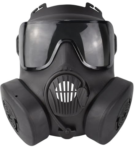 PBFELY Máscara de gas de calavera tóxica, gafas de cara completa, accesorio de Halloween para cosplay (negro)