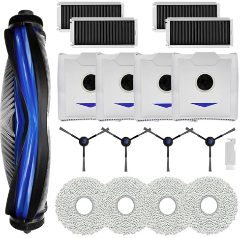 SpeHiate Accessoires de Rechange pour Ecovacs Deebot N30 PRO OMNI/ N30 OMNI/ N30 PRO, Pièce avec 1 Brosse Principale, 4 Filtres HEPA, 4 Serpillère, 4 Sac à Poussière, 4 Brosses Latérales