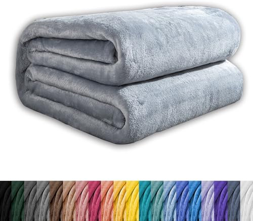 GAIFNAG Kuscheldecke Decke Sofa Strickdecke 80 x 350 cm Verschiedenen Größen Und Farben Erhältlich Anti Stress Therapiedecke für Bett Sofa Schlafzimmer Büro Home, Hellgrau
