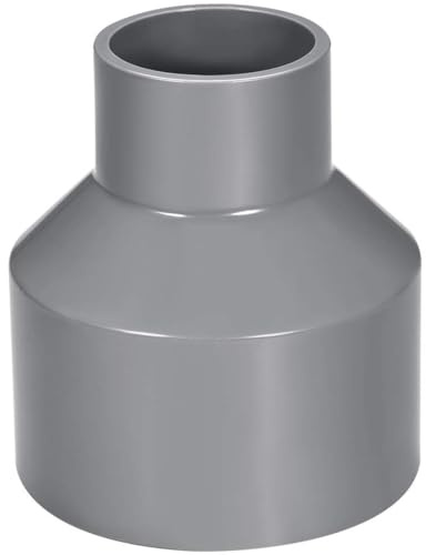 TOP-VIGOR 1Pcs PVC DWV Reducing Coupling, 40mm x 75mm Socket Pipe Fitting Adapter Connector, Duct Reducer Pipe Fitting for Water Supplies Build, Gray