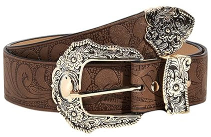 Generisch Ledergürtel Herren Braun, Herren Ledergürtel Schwarz Western Leder Kellnergürtel Belt Y2K Koppelgürtel Breiter Gürtel Arbeitsgürtel Hosengürtel