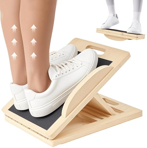 Schrägbrett aus Holz für Wadendehnung und Gleichgewicht, Balance-Board verstellbare Knöchel-Stretchkeil-Physiotherapie-Schrägbretter für Knie, Knöchel, Ferse, Füße, Bein