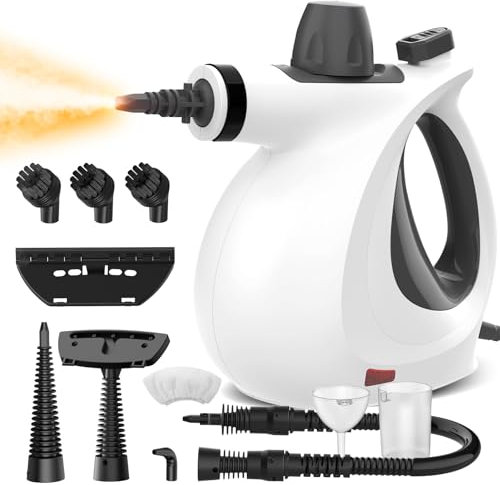 Limpiador a vapor portátil con 11 accesorios, 3,2 bar, presión de vapor 1050 W, limpiador a vapor para todo el suelo (small)