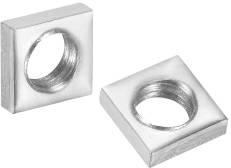 sourcing map 100 tuercas cuadradas M4 x 6 mm x 2 mm, acero al carbono, chapado en zinc, tuercas cuadradas de rosca gruesa para reparaciones del hogar e ingeniería profesional, color plateado