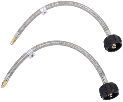 Aramox RV Liquid Gas Pigtail Mangueras Alta Presión 2 Etapa Automático de 15 Pulgadas 15 Pulgadas con Tuerca Acme X 1/4 Pulgadas Macho Invertido para el Regulador Tipo 1/QCC