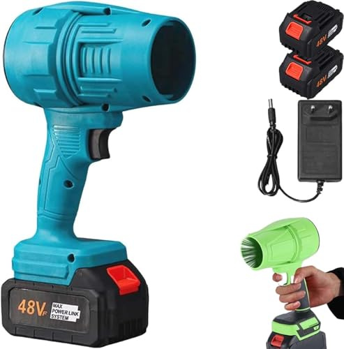 Seese Pro - Soffiatore Ultraleggero E Ultrapotente, Soffiatore Elettrico for Foglie Senza Fili Portatile, D'aria Turbo Super Potente Senza Fili(Blue,2 Battery)