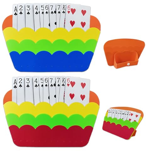 GROVBLE Kartenhalter Spielkarten 2 Stück – Spielkartenhalter Kinder Poker | Kartenhalter für Senioren & Erwachsene | Tischständer für Poker, Brettspiele & Party | Kunststoff wiederverwendbar