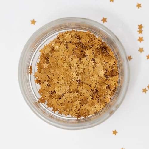 PME Essbare Glitzer-Sternstreusel Gold | Funkelnde Backdekoration für Kuchen, Cupcakes, Donuts, Desserts & Eis (1g / 0,03 oz)