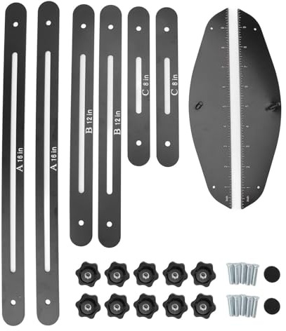 ANKROYU Professional Stair Tread Measuring Tool Heavy Duty Aluminum Alloy Precision Stair Gauge Template Layout Scribe Tool for Home Renovation and Construction Projects Complete 3