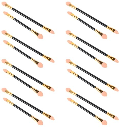 COLLBATH Pinceles de Sombra de Ojos Doble Punta Esponja 24 Unidades Tamaño Medio y Grande para Maquillaje Detallado Profesional y Uso Diario Viaje