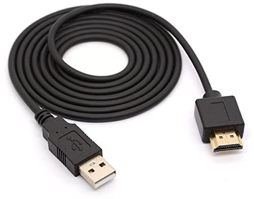HTGuoji USB to HDMI Adapter Cable Cord - USB 2.0 Type A Male to HDMI Male Charging Converter (Only for Charging) (1.5 Meter)