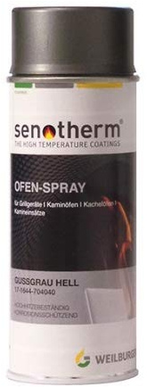 Weilburger Senotherm Ofenspray Ofenlack Rauchrohr hitzebeständig 400 ml Farbe Spray Auswahl-Farbe Gussgrau Hell