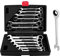 Cocoarm Maul - Set di chiavi a cricchetto, 12 pezzi, chiavi combinate a cricchetto, in cromo vanadio, chiave a cricchetto, con valigetta 8-19 mm